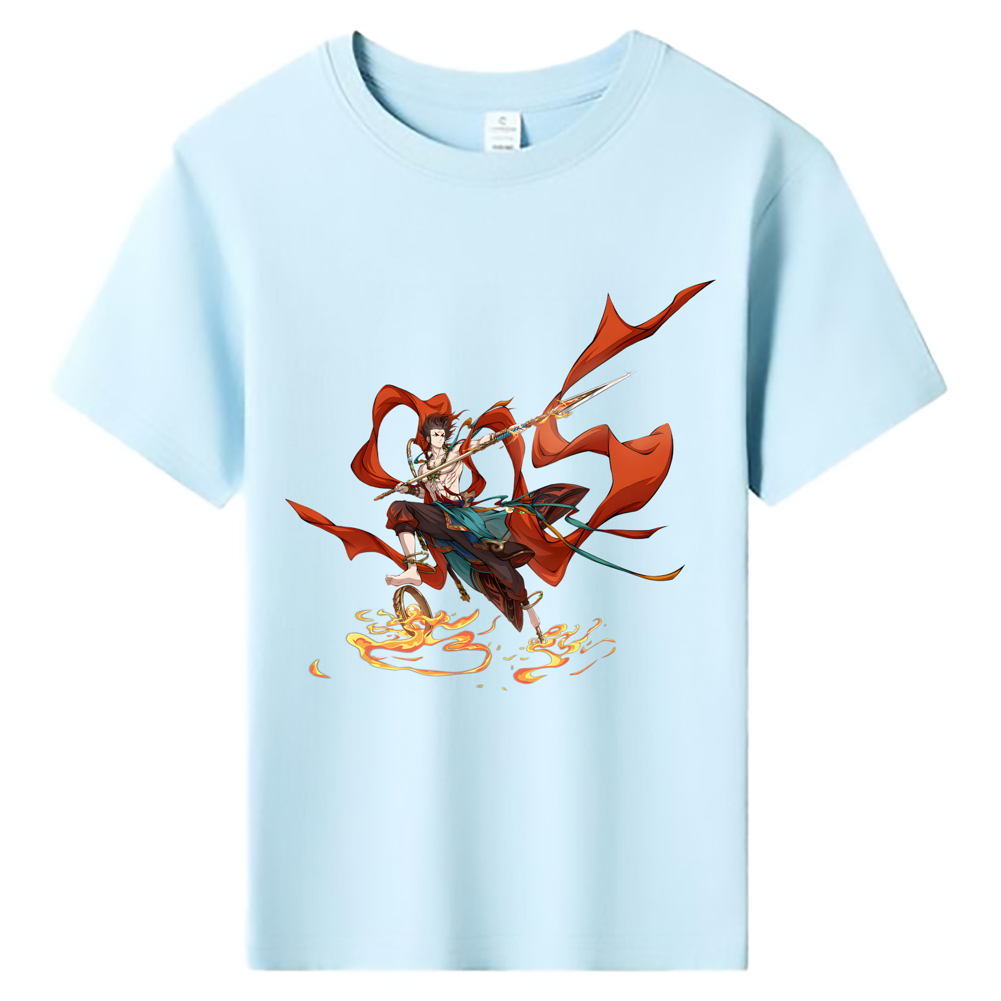 （画像用） Ne Zha 2 ナタ 魔童の大暴れ 綿100％キッズTシャツ（フロントプリント）